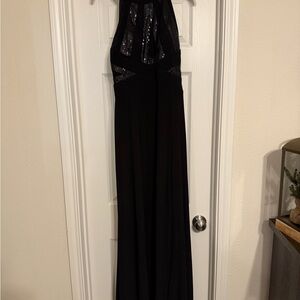 Black Formal Dress with Sequin Accents